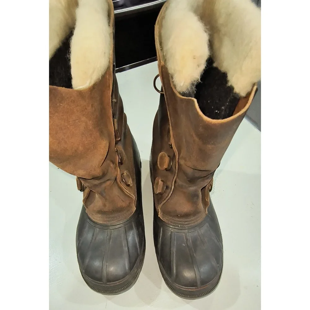 Vintage LaCrosse Iceman 70436 Winter Pac Boots Men's Size 11 Made In USA Leather